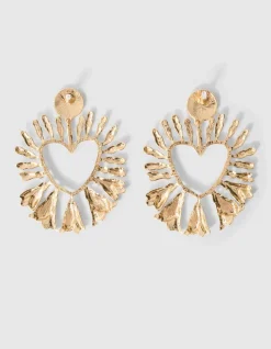 Flower Heart Oorbellen Goud