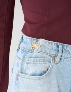 Flower Jeans Pins Goud