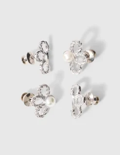 Flower Jeans Pins Zilver
