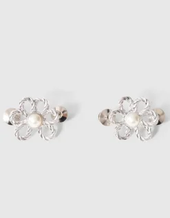 Flower Jeans Pins Zilver