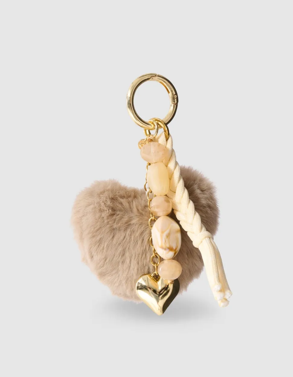 Fluffy Bagcharm Beige/Goud