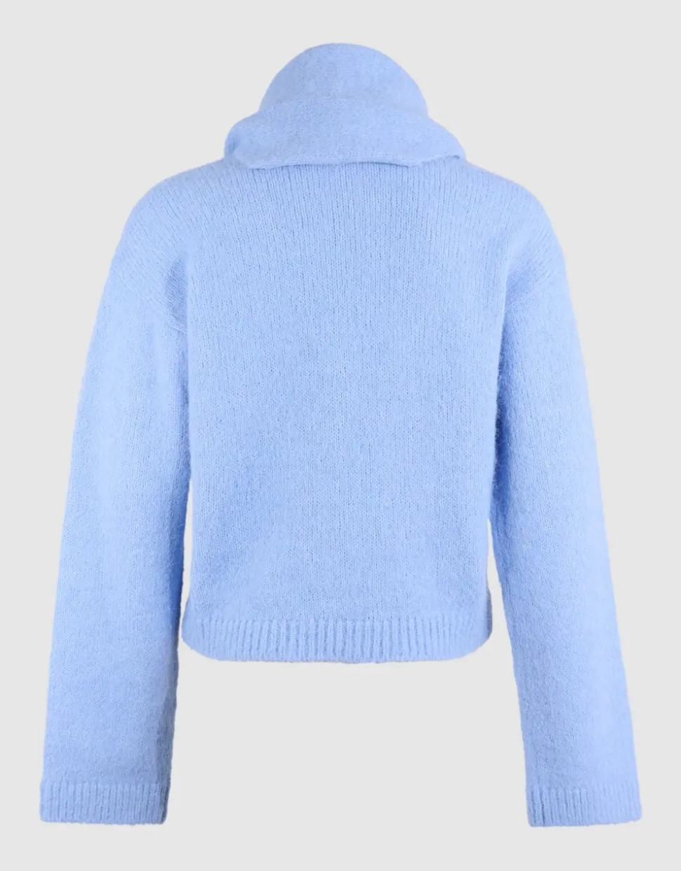 Fluffy Scarf Gebreide Trui Blauw