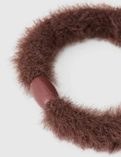 Furry Haarelastiek Donkerbruin