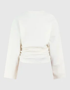 Gathered Longsleeve Top Gebroken Wit