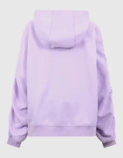 Gathered Sleeve Hoodie Paars