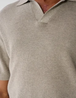 Gebreide Melange Polo Groen