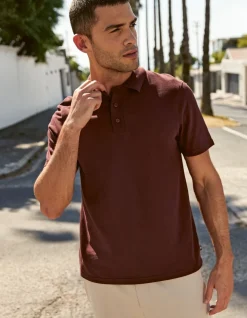 Gebreide Polo Donkerrood