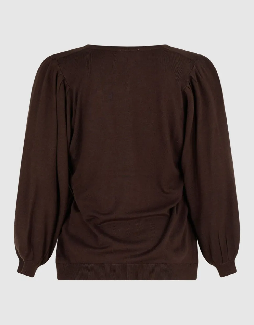 Gebreide V-neck Trui Donkerbruin