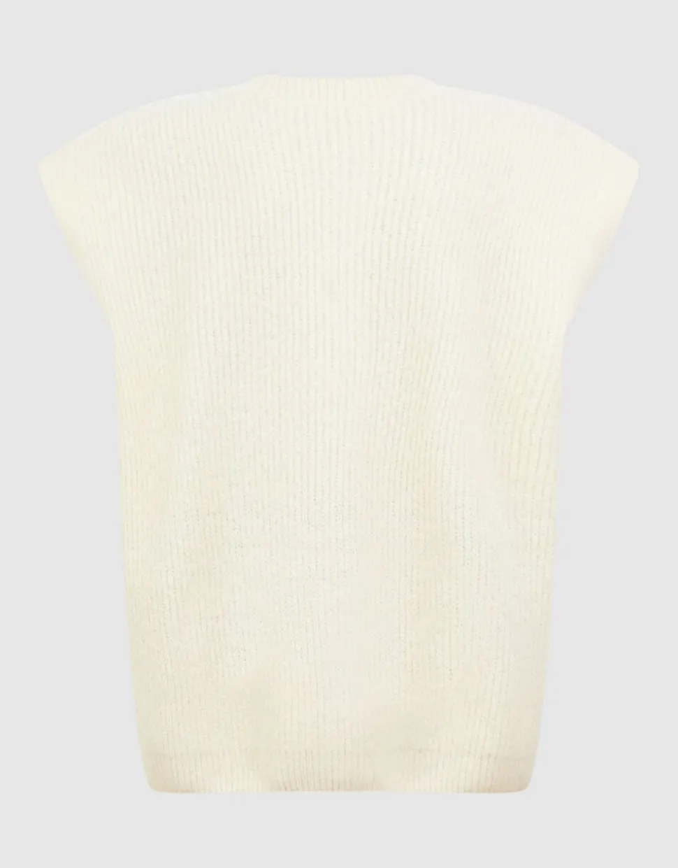 Gebreid Sleeveless Vest Gebroken Wit