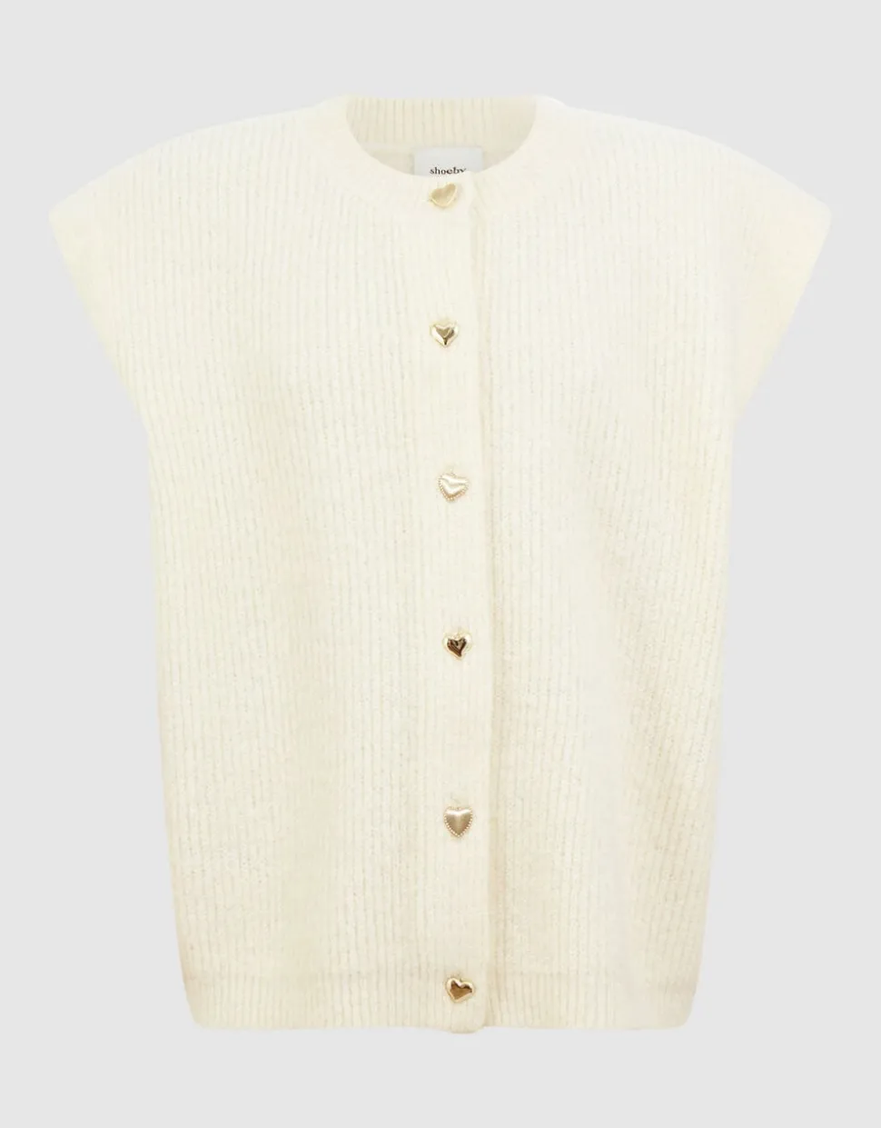 Gebreid Sleeveless Vest Gebroken Wit