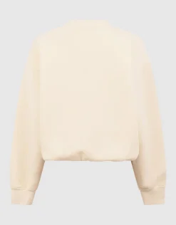 Glitter Balloon Fit Sweater Gebroken Wit