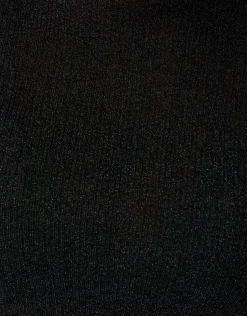 Glitter Col Top Zwart