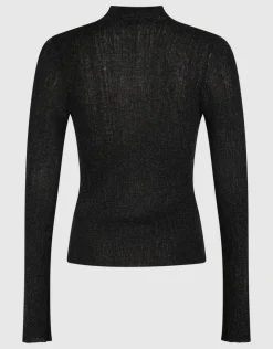 Glitter Col Top Zwart