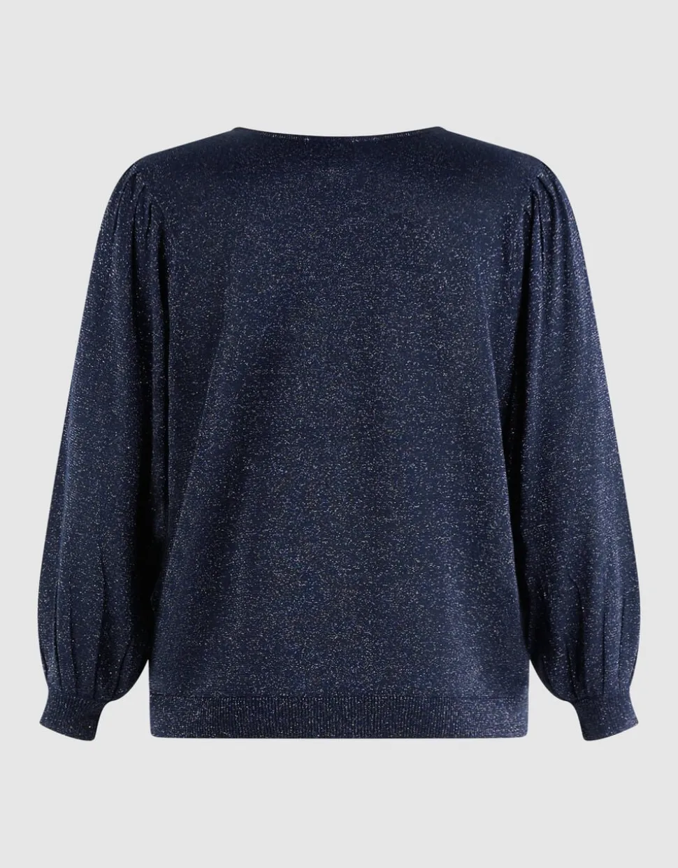 Glitter Gebreide V-hals Trui Donkerblauw
