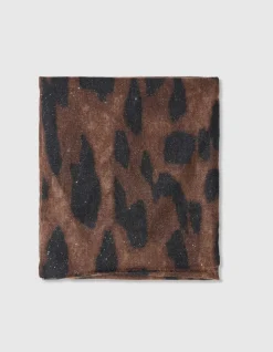 Glitter Leopard Sjaal Bruin/Zwart