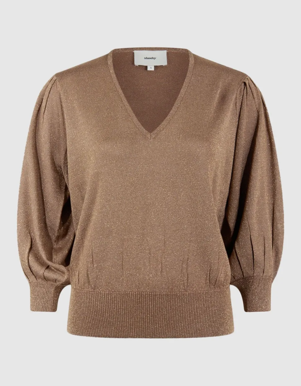 Glitter V-hals Trui Bruin