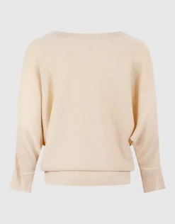 Glitter Vleermuis Trui Beige
