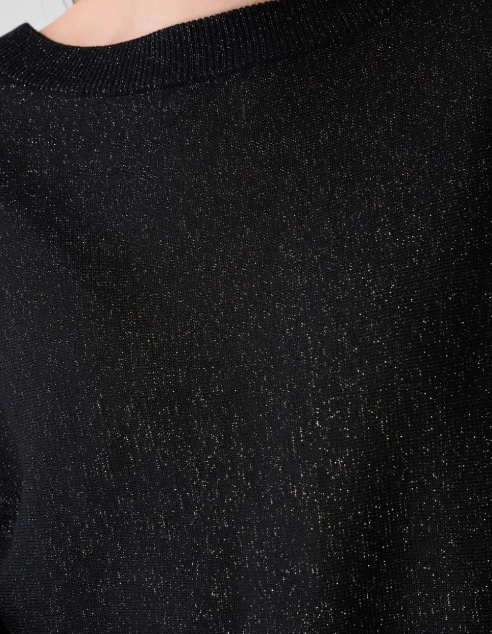 Glitter Vleermuis Trui Zwart