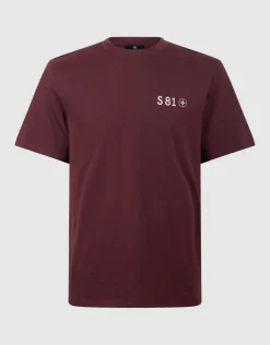 Gradient Logo Artwork T-shirt Donkerrood