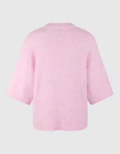 Hairy Short Sleeve Top Roze