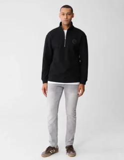 Half Zip Keper Sweater Zwart