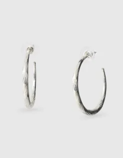 Hammerd Hoop Oorbellen Zilver