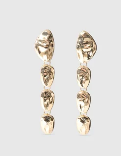 Hanging Stone Oorbellen Goud