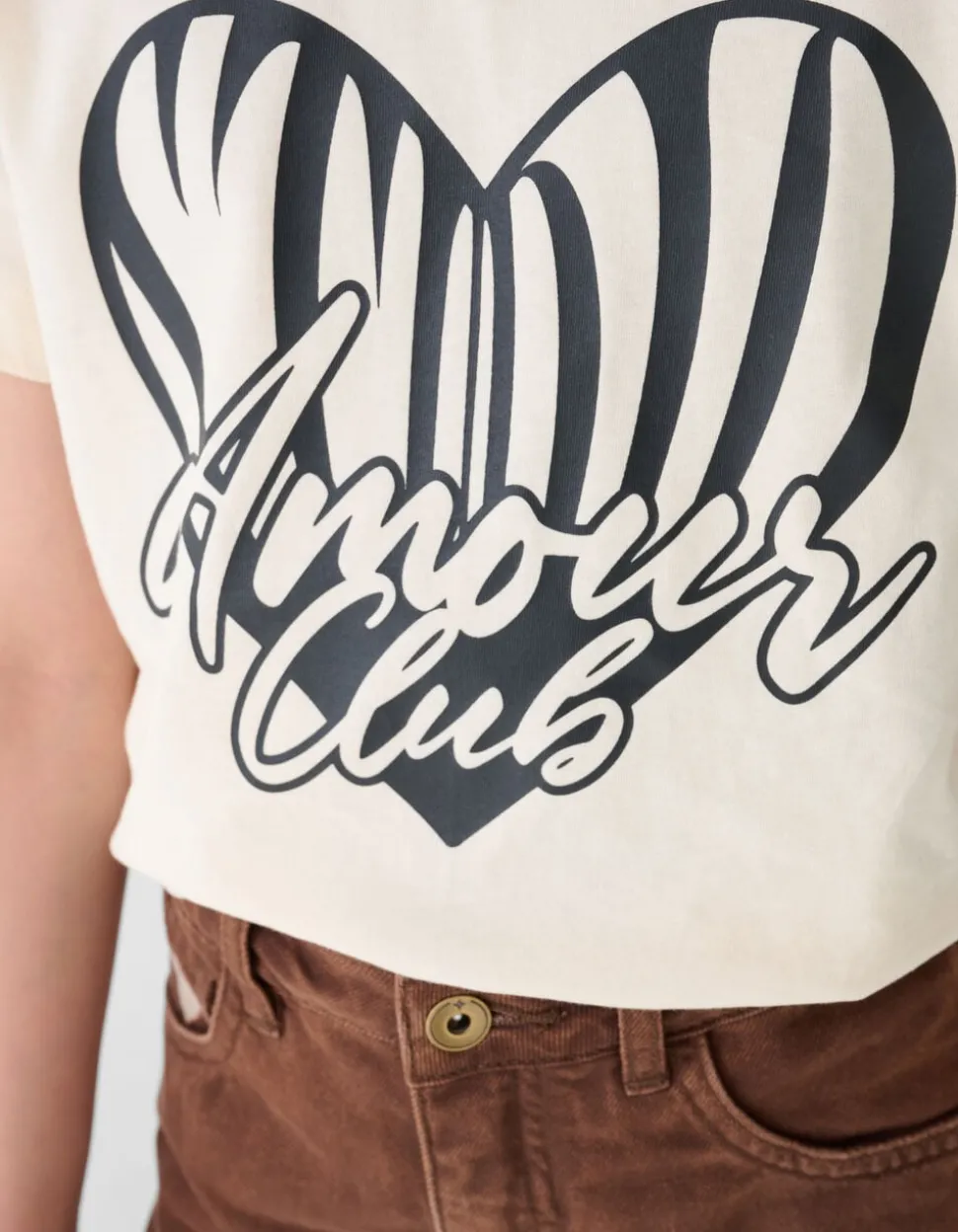 Heart Club Artwork T-shirt Gebroken Wit