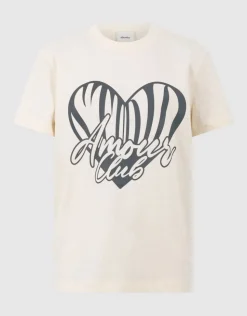 Heart Club Artwork T-shirt Gebroken Wit