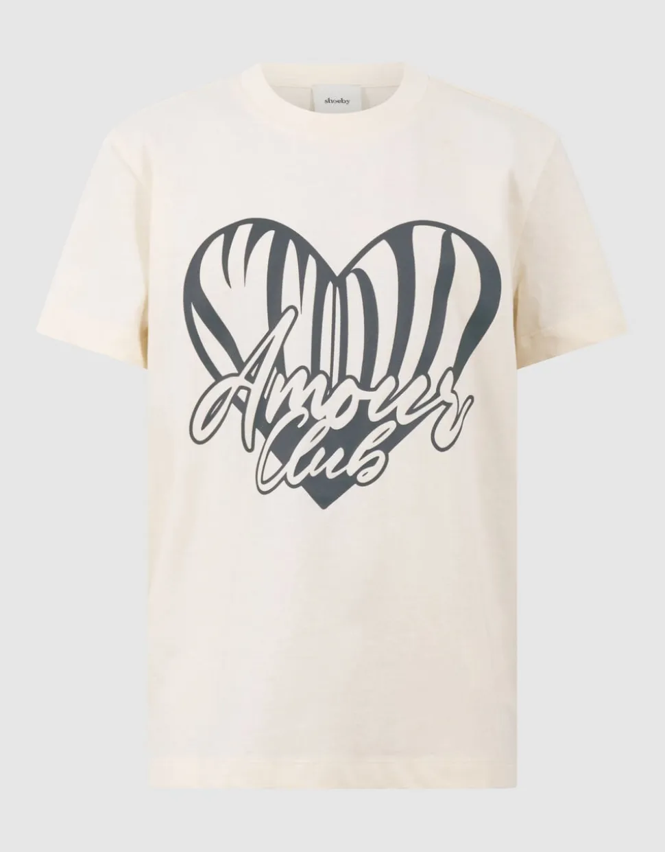 Heart Club Artwork T-shirt Gebroken Wit