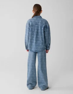 Heart Denim Blouse Blauw