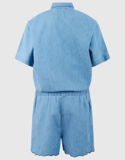 Heart Denim Jumpsuit Lichtblauw