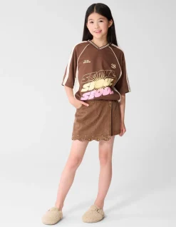 Heart Denim Skort Bruin