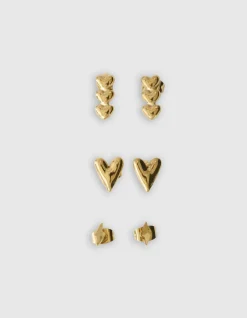 Heart Oorbellen Set Goud