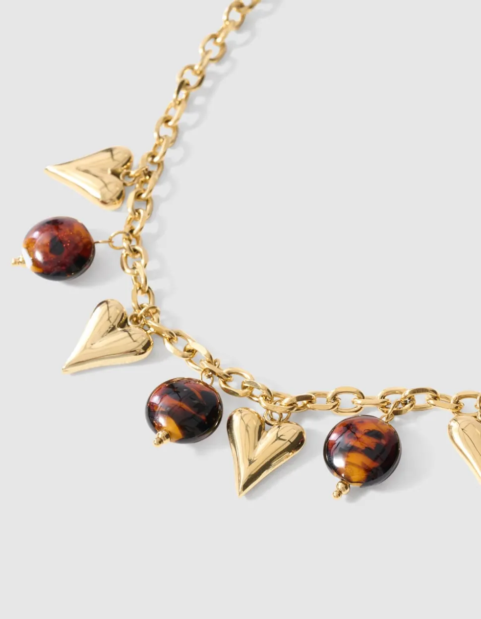 Heart Oval Bedel Ketting Goud