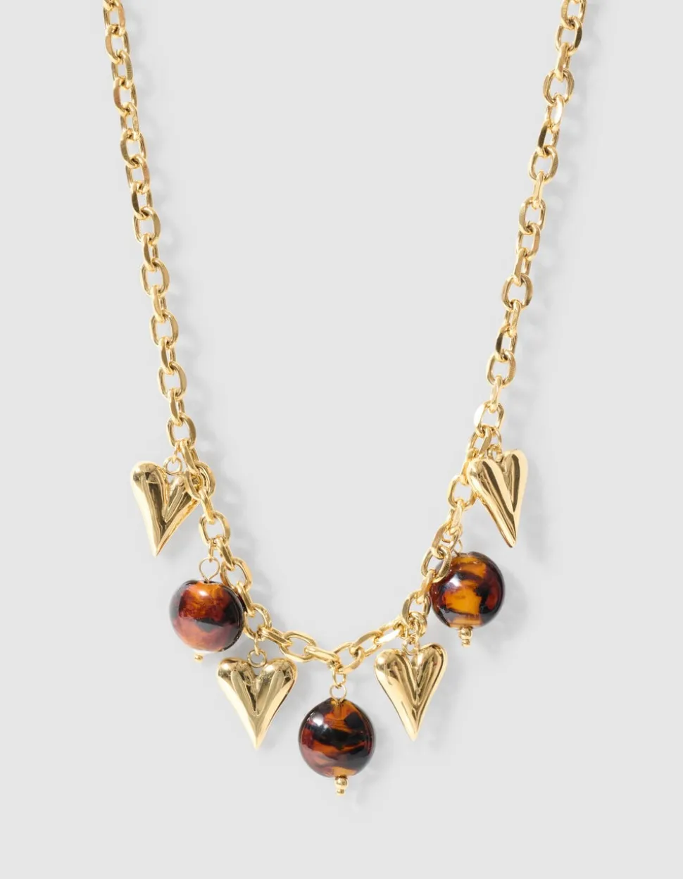 Heart Oval Bedel Ketting Goud
