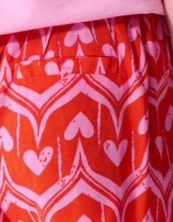 Heart Print Skort Roze/Rood