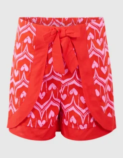 Heart Print Skort Roze/Rood