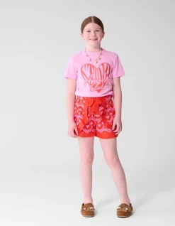 Heart Print Skort Roze/Rood