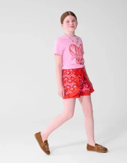 Heart Print Skort Roze/Rood