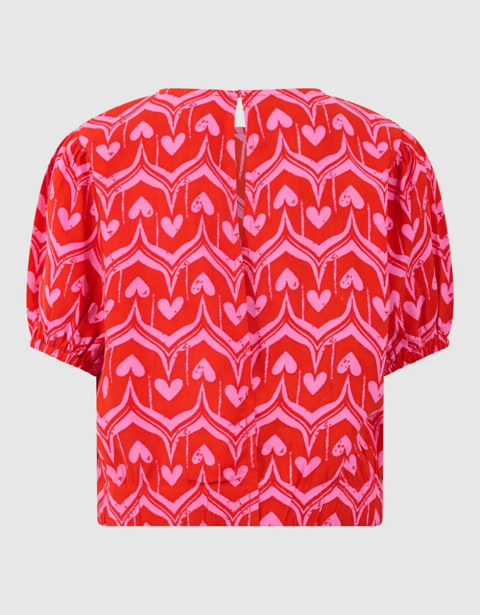 Heart Print Top Roze/Rood