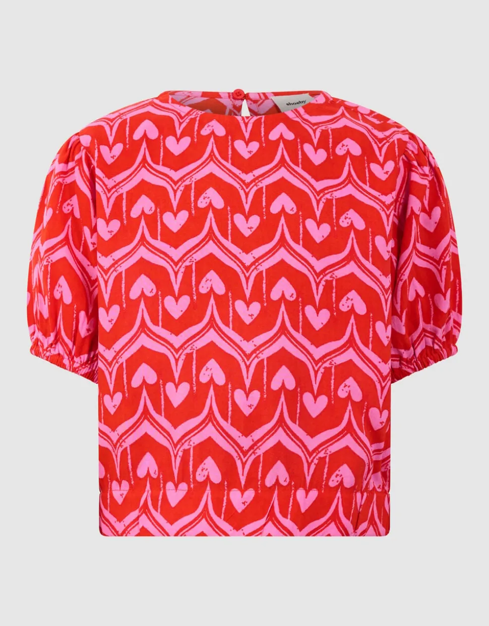 Heart Print Top Roze/Rood