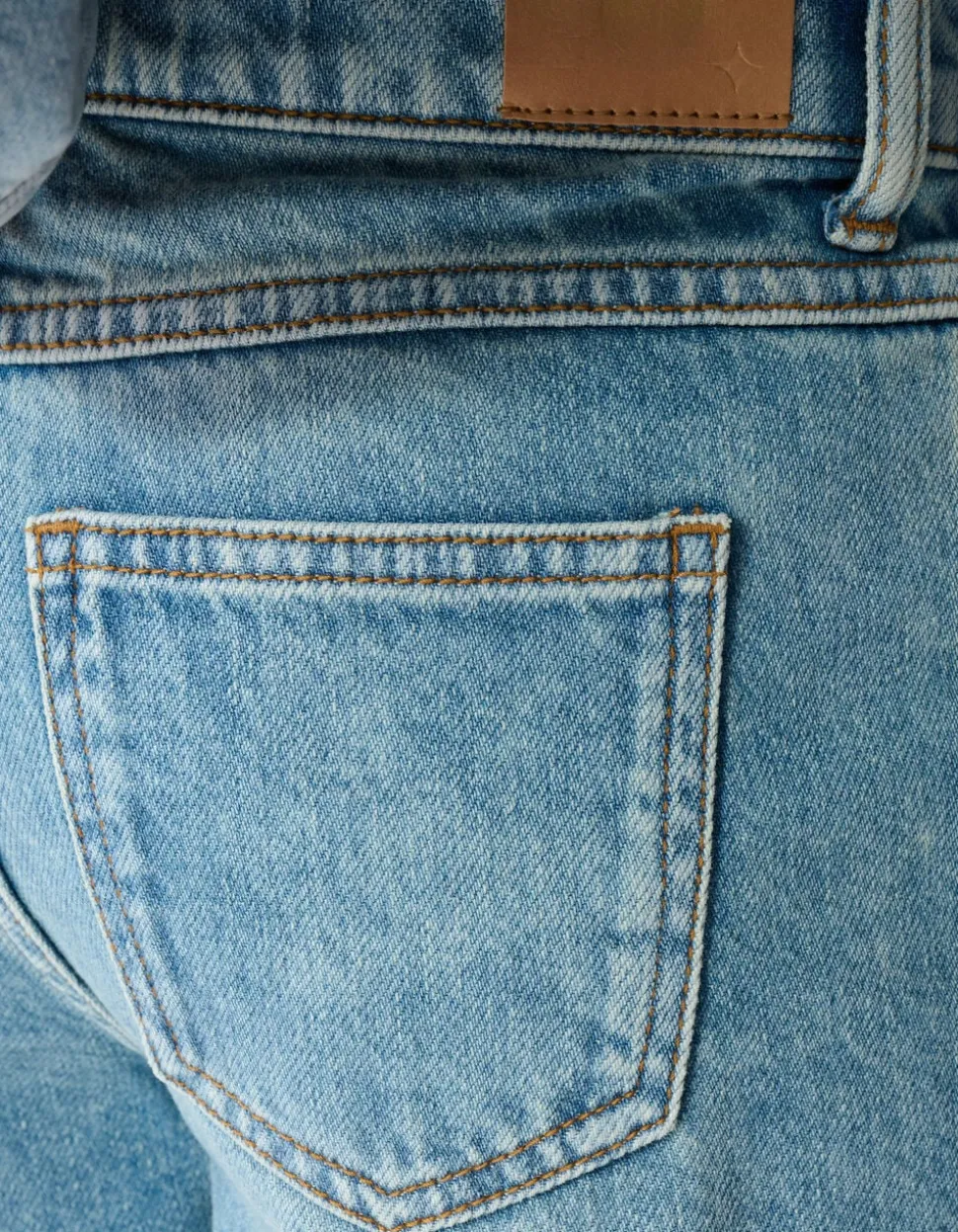 Heart Print Wide Leg Fit Jeans Blauw