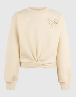 Heart Wrap Sweater Gebroken Wit