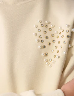 Heart Wrap Sweater Gebroken Wit