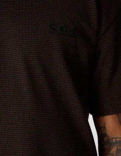Honeycomb T-shirt Donkerbruin