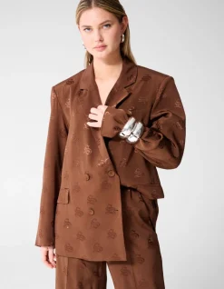 Jacquard Blazer Bruin