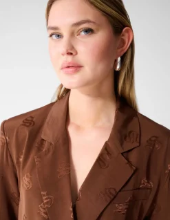 Jacquard Blazer Bruin