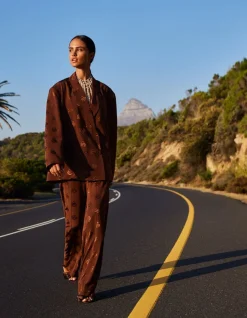 Jacquard Blazer Bruin