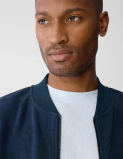 Jacquard Bomber Jack Donkerblauw